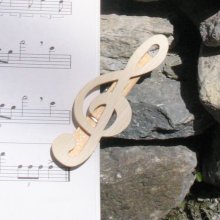clip de música de arce macizo hecho a mano para G-clef como regalo para músicos